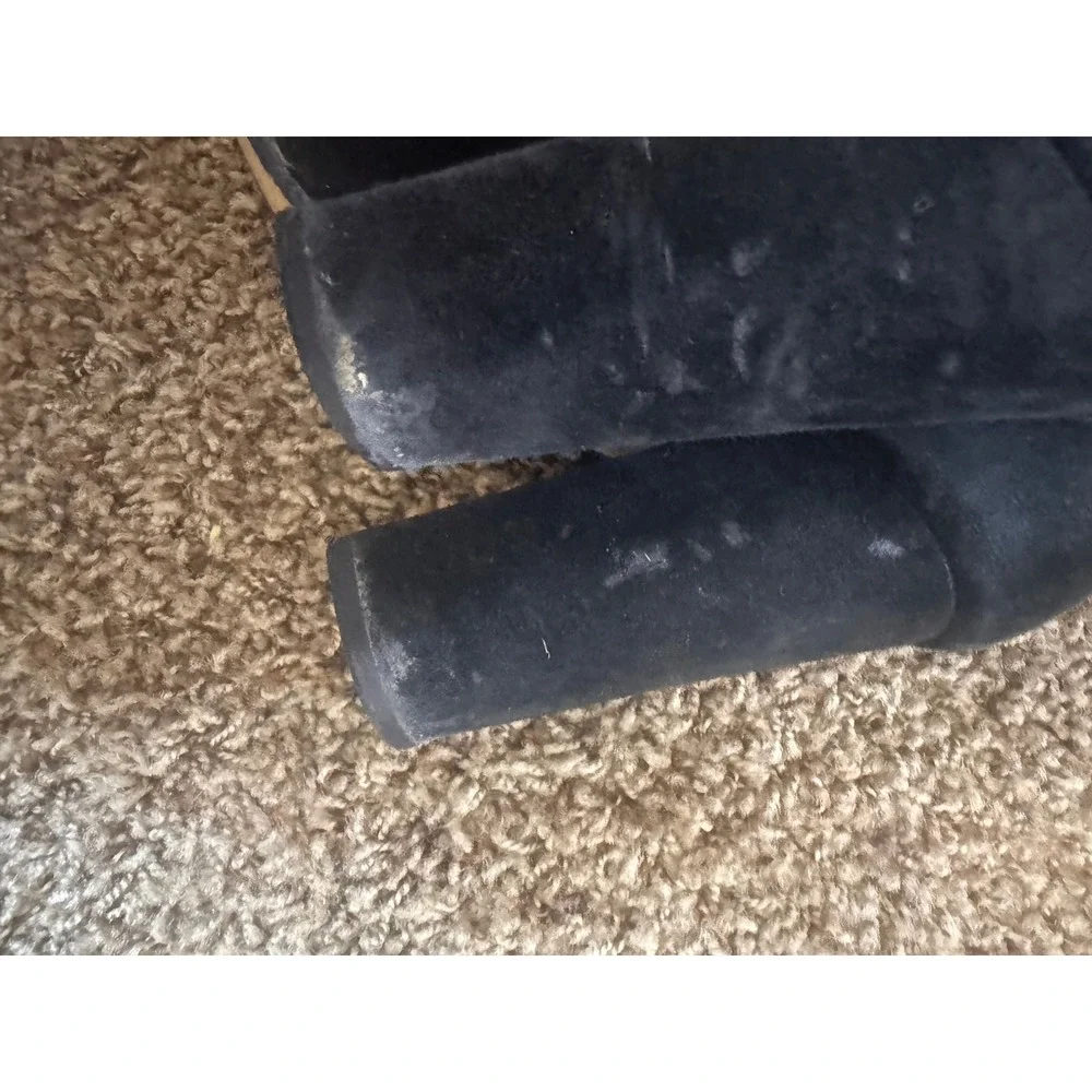 Gianni Bini Black Suede Over The Knee Boots Size 7 Block Heel Tall Zip Boot